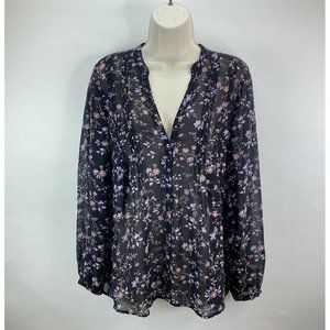 Joie Floral Black Blouse